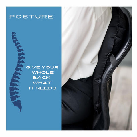 Nyack Exchange on office chair offering portable desk posture support