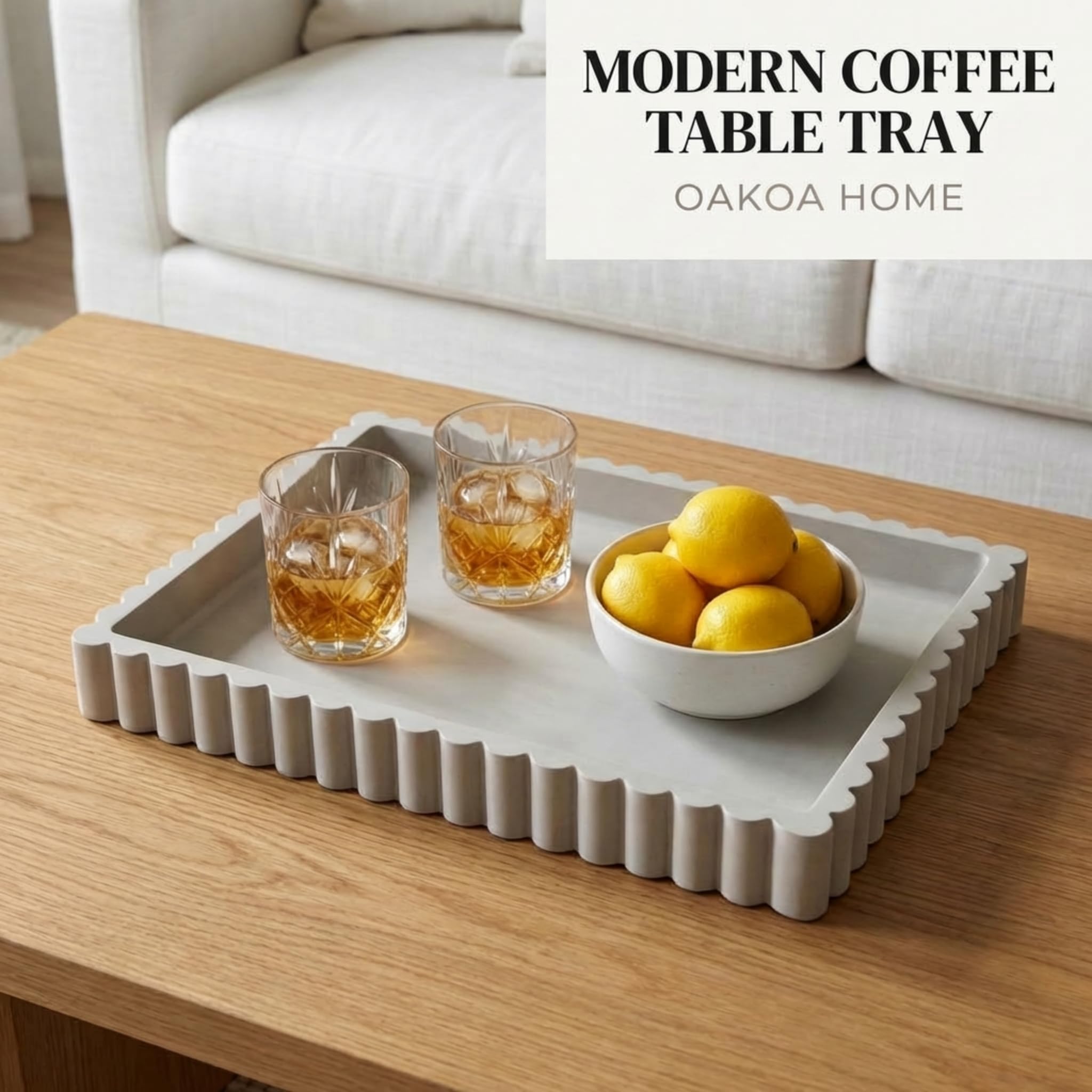 OAKOA tray held in hand to show scale and sturdy, heavy benefit