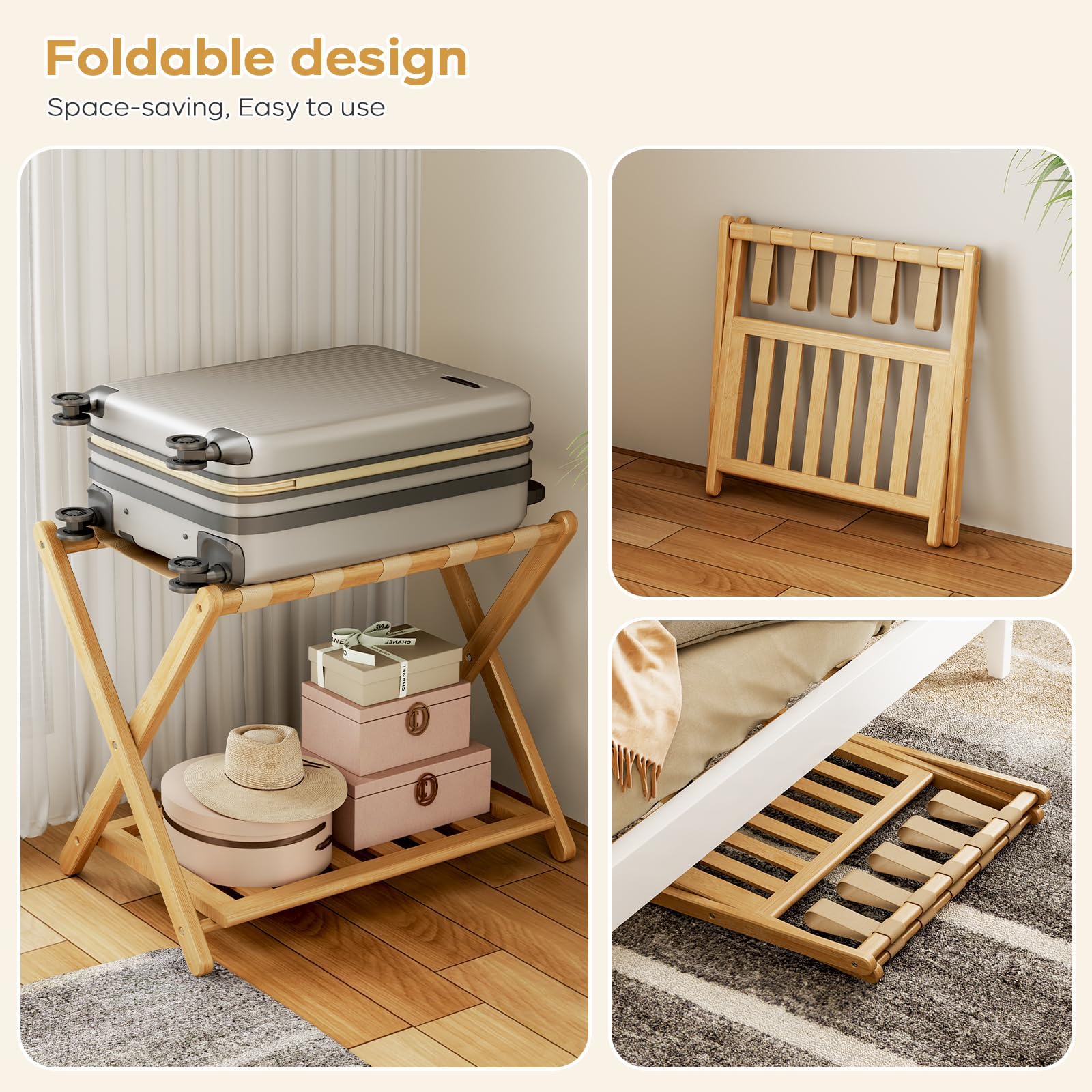 Oakvora lower tier holding shoes and bag for organized storage