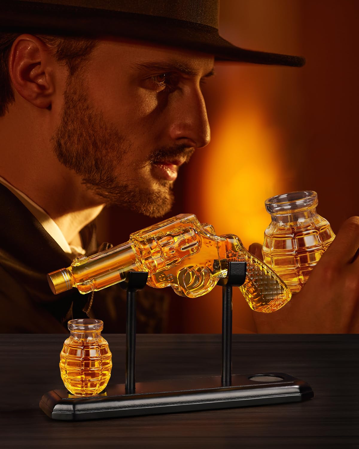 Oaksea decanter displayed in a man-cave setting for stylish decor