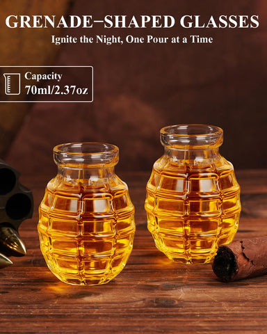 Oaksea two shot glasses arranged for sharing and precise pours