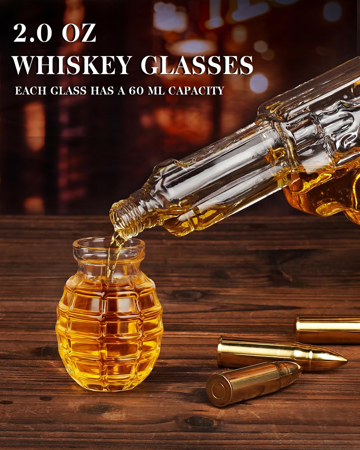 Oaksea decanter held by hand to show scale and easy handling