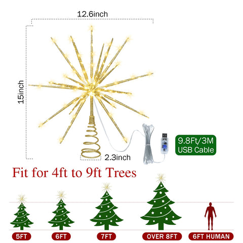 Obralitic topper lit on a living room tree creating festive atmosphere benefit