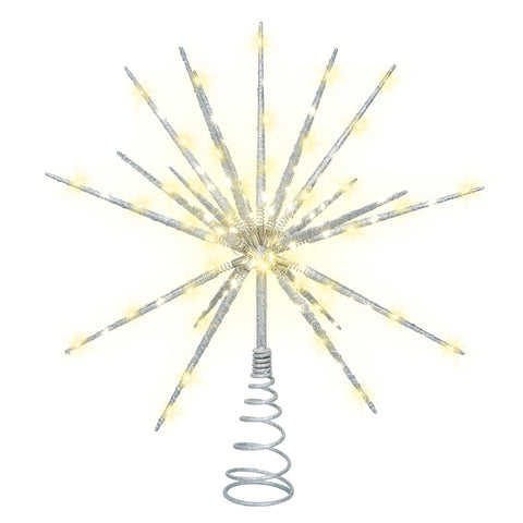 Obralitic starburst on decorated tree in holiday setting for elegant display