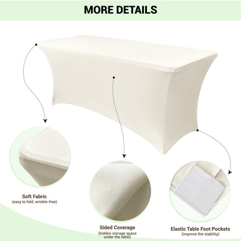 Obstal detail of sewn-in leg pocket showing secure fit and stable table coverage