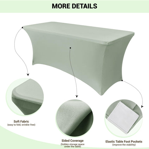 Obstal cover side profile fitted on a 72x30x30 folding table for wrinkle-free finish