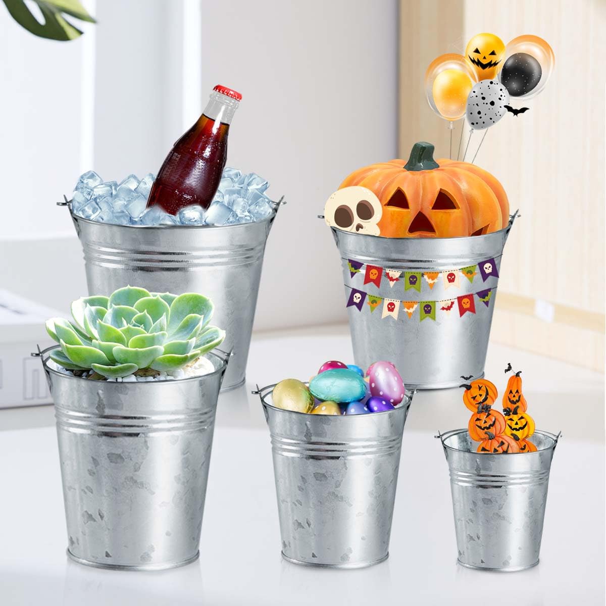 OBTANIM bucket next to common objects showing size and scale benefit
