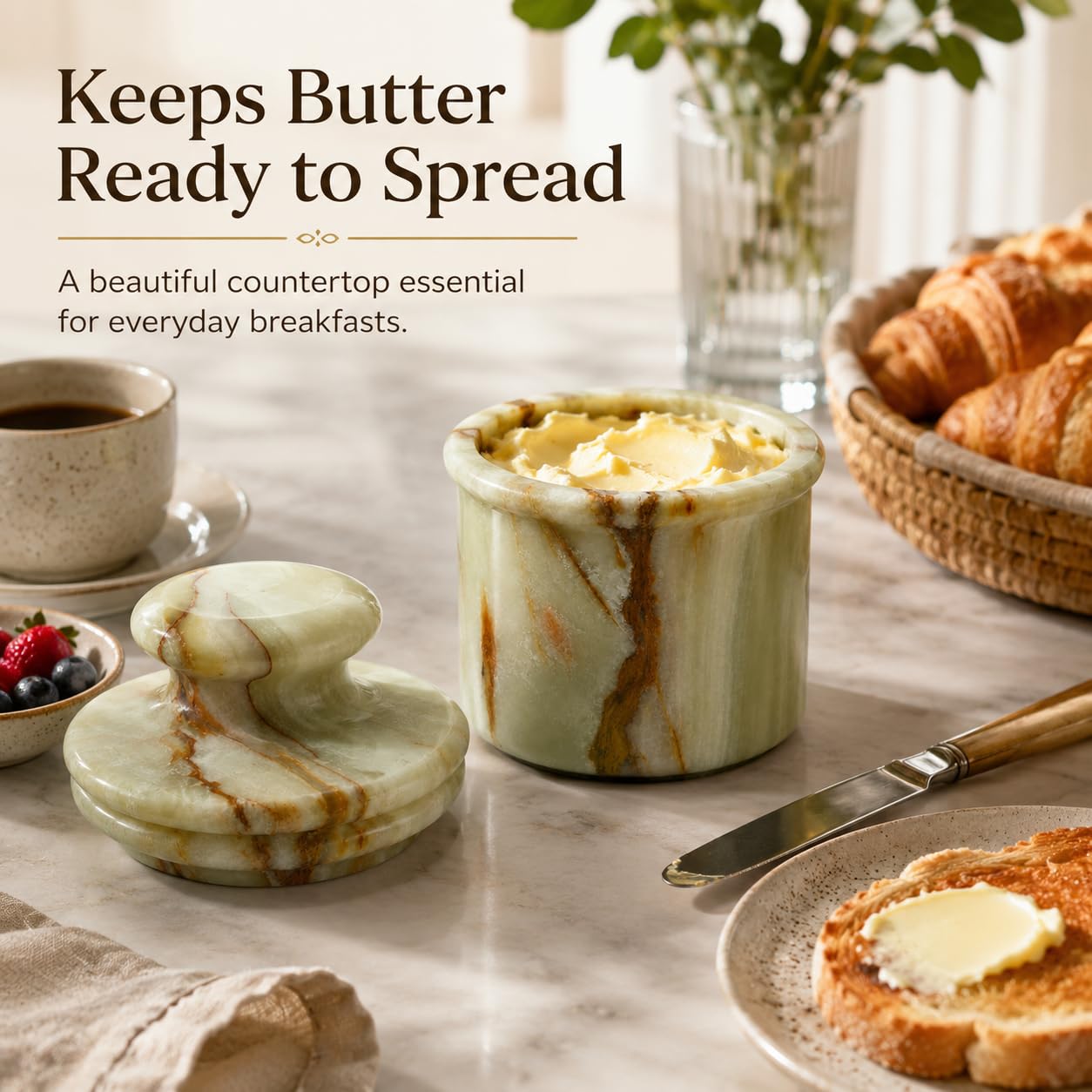 OceanicX butter keeper beside a butter stick showing compact scale