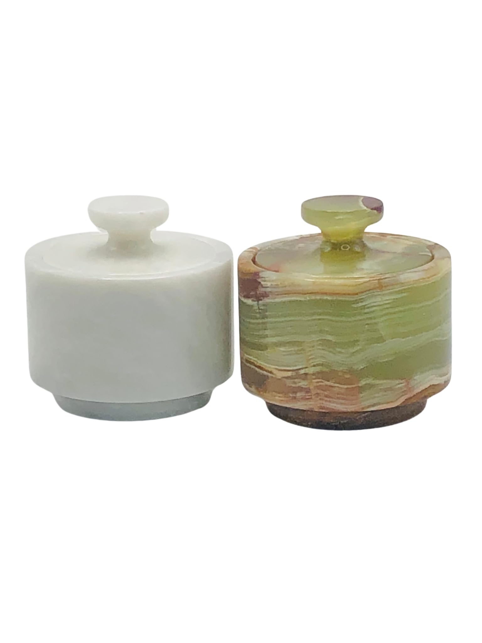 OceanicX marble salt cellar front view showing elegant countertop benefit