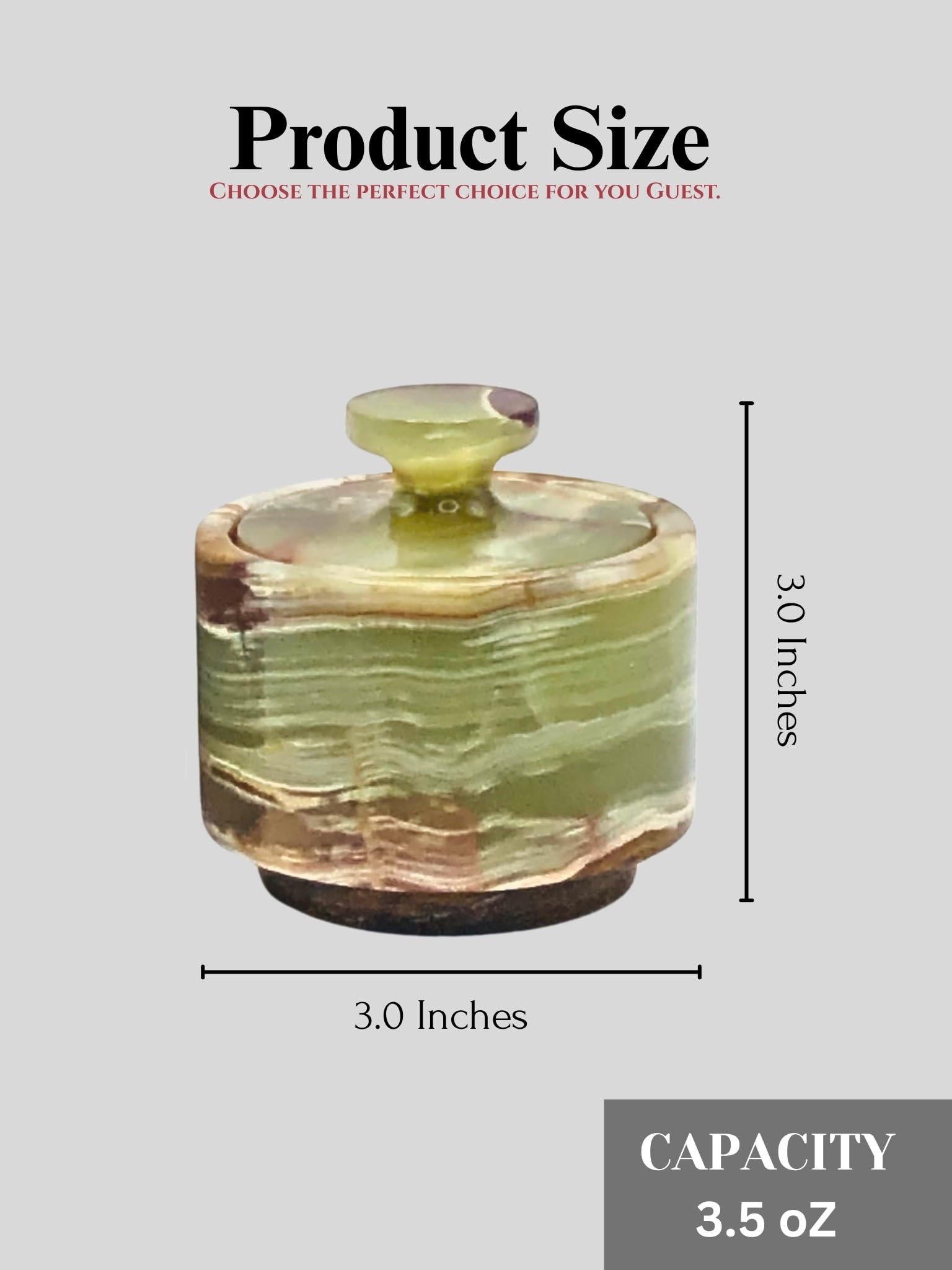 OceanicX marble salt cellar open top with lid removed for easy access