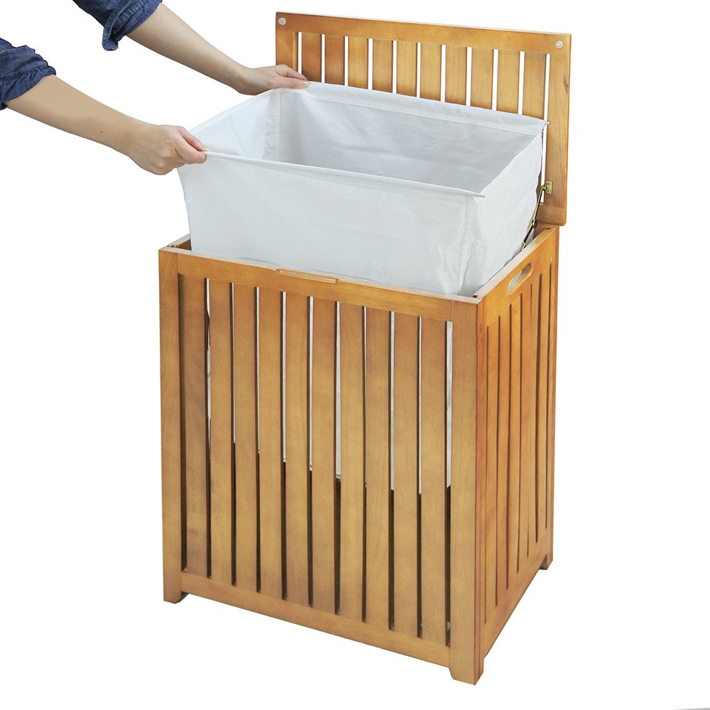 Oceanstar hamper placed in bathroom setting adding spa-style organization