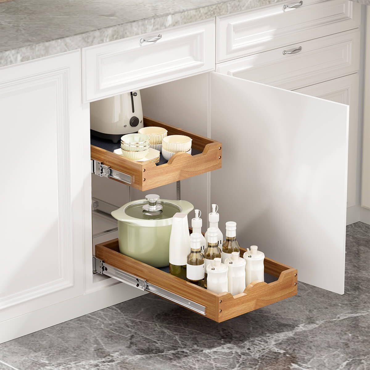 OCG top drawer close-up highlighting smooth wood finish and durability