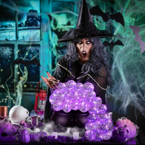 OCTERIC cauldron staged on table as Halloween centerpiece creating atmosphere