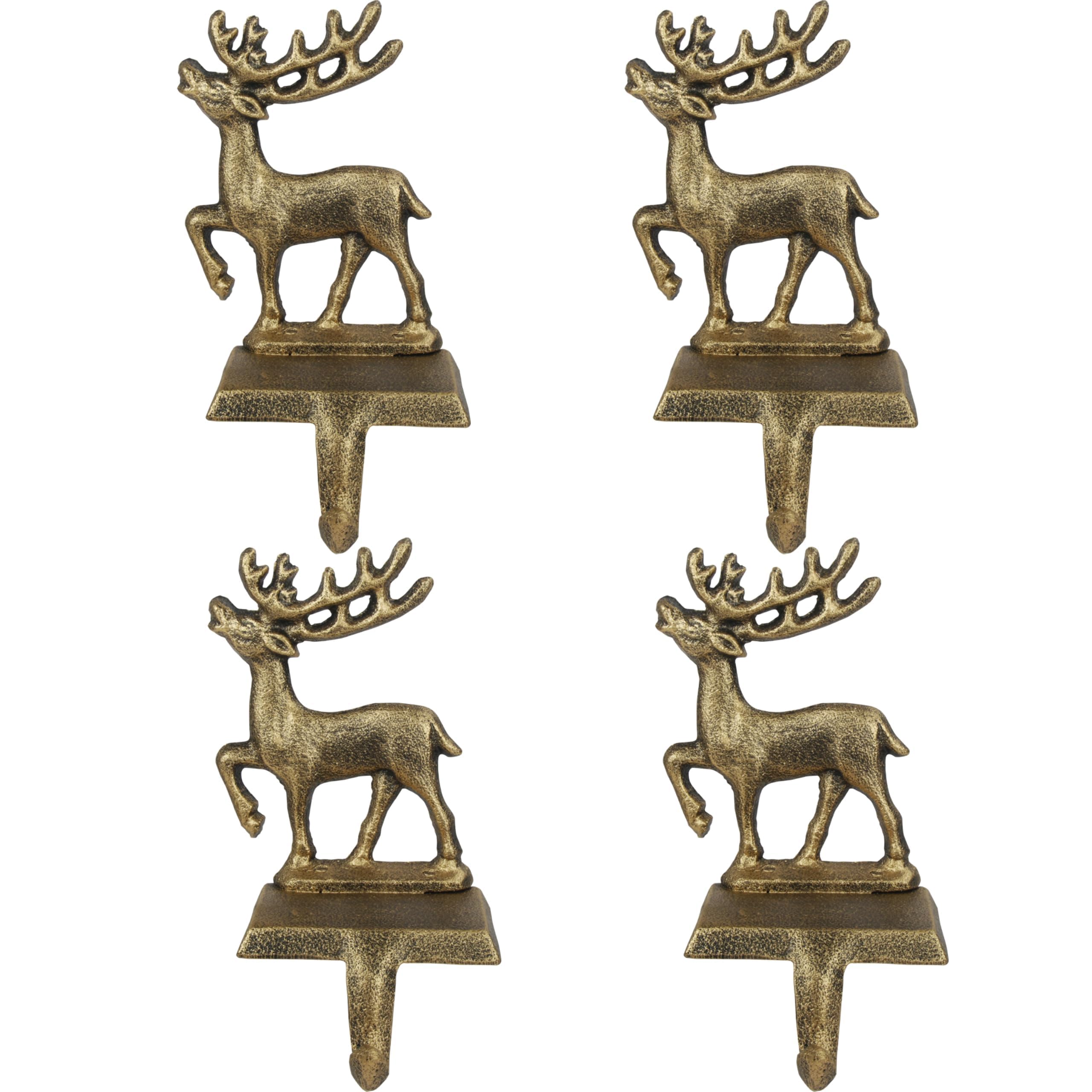 OCTERIC front view reindeer stocking holders showing holiday style and sturdy hold