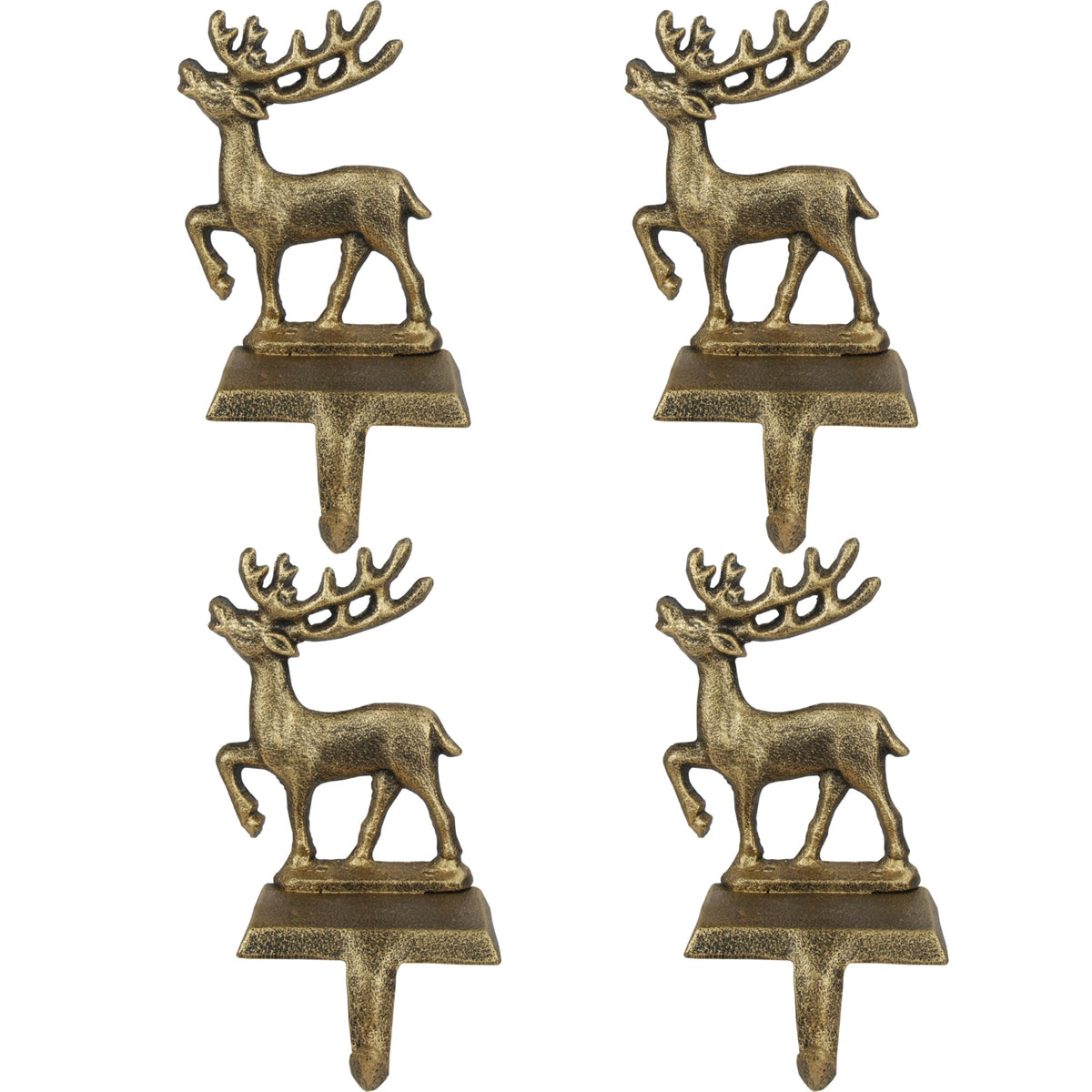 OCTERIC front view reindeer stocking holders showing holiday style and sturdy hold