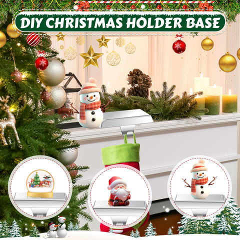 OCTERIC holders in use on a fireplace mantle holding stockings securely
