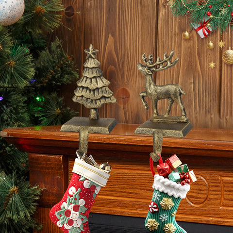 OCTERIC holiday mantel scene with all four holders adding vintage charm to room