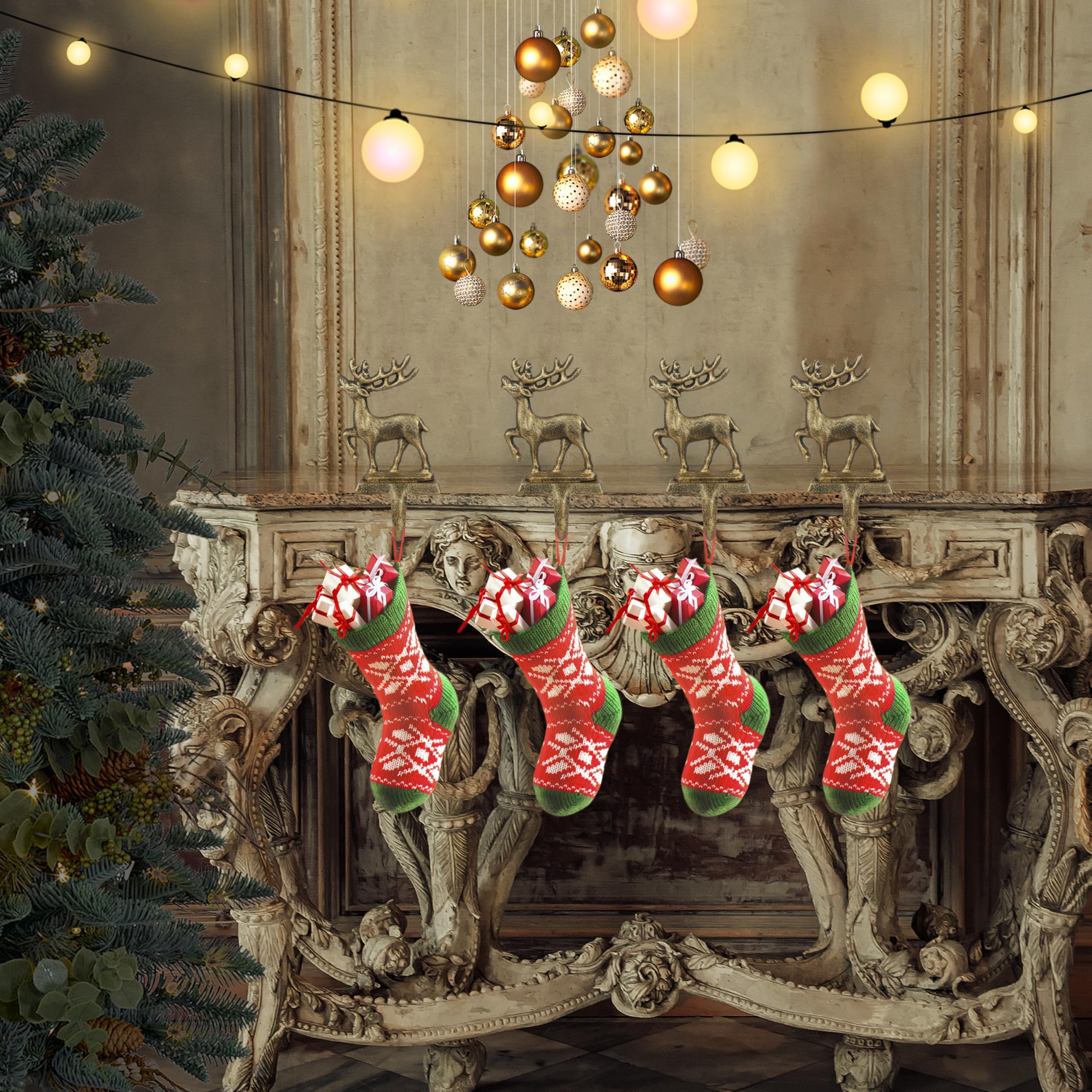 OCTERIC four-piece set arranged evenly providing balanced holiday display