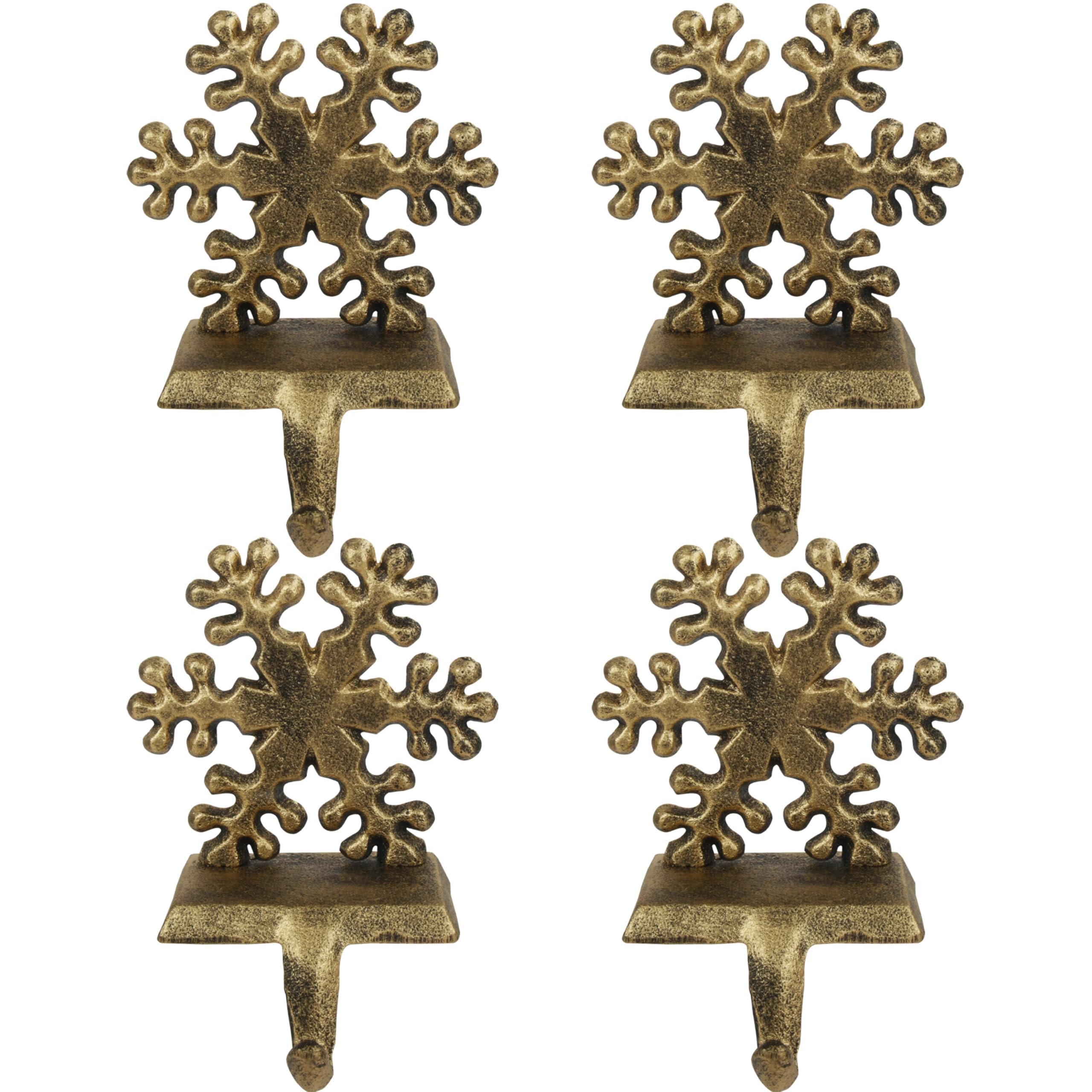 OCTERIC front view of snowflake stocking holder showing vintage design and sturdy build