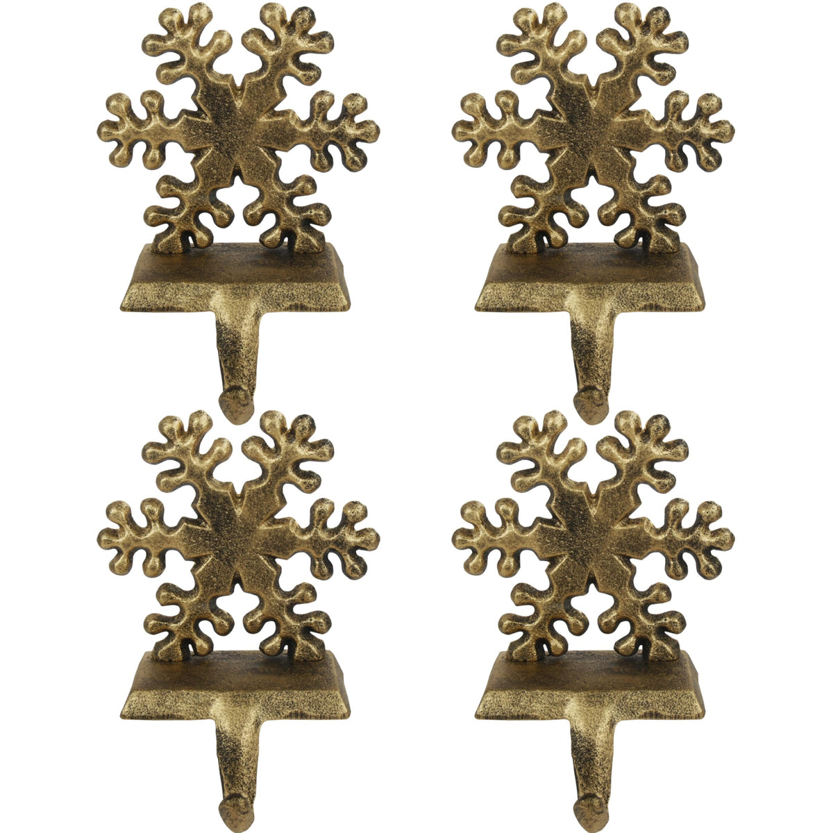 OCTERIC front view of snowflake stocking holder showing vintage design and sturdy build