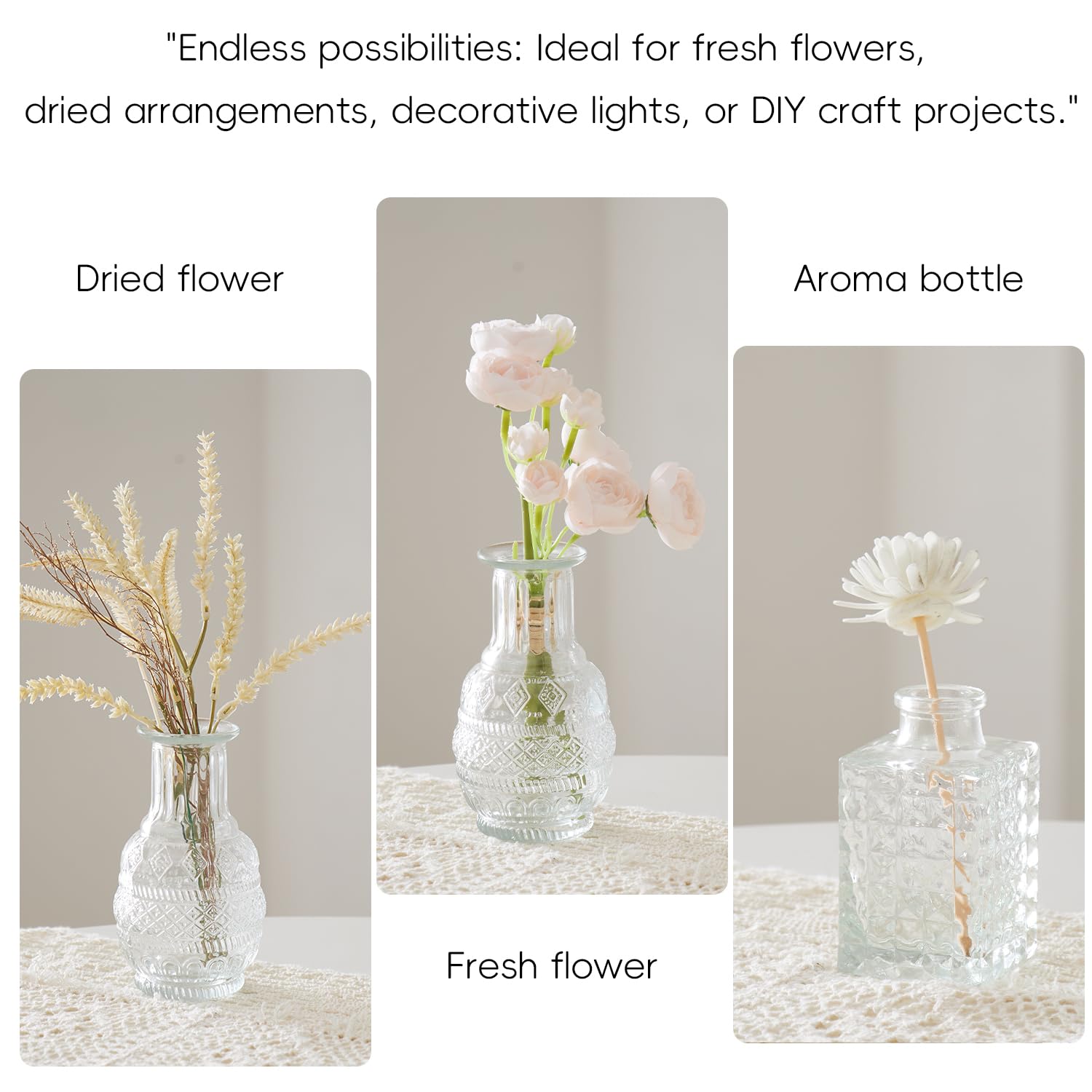 ODBCYWM hand-held vase showing size and scale for easy styling and placement