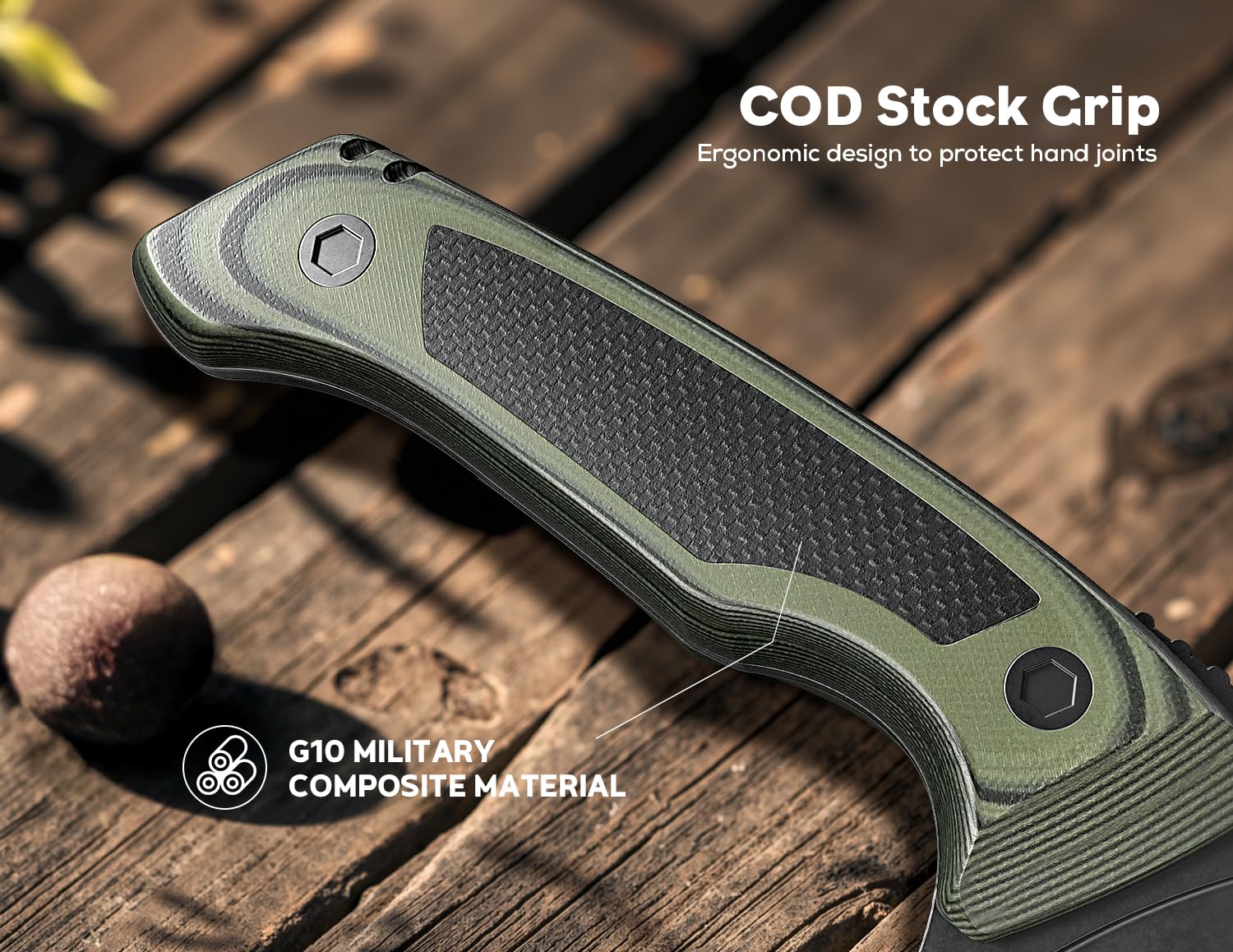 ODERFUN full-tang view showing solid construction and improved balance benefit