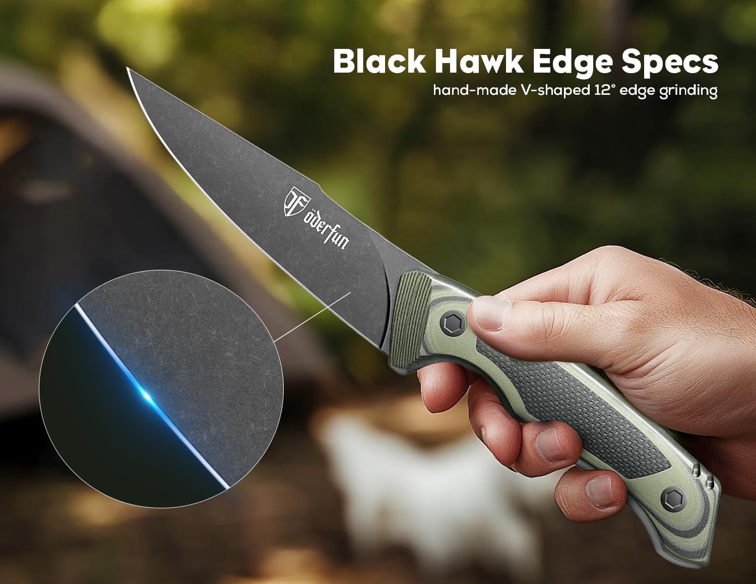 ODERFUN G10 handle texture detail, demonstrates ergonomic non-slip grip benefit