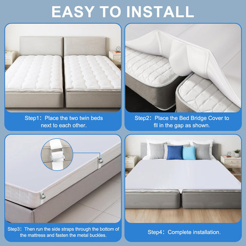 odesoy size comparison showing twin mattresses joined into king-size