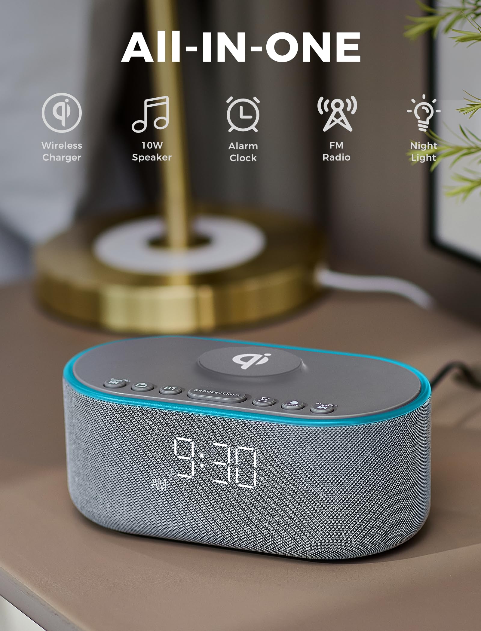 Odokee top wireless charging pad with phone charging quickly for clutter-free nightstands