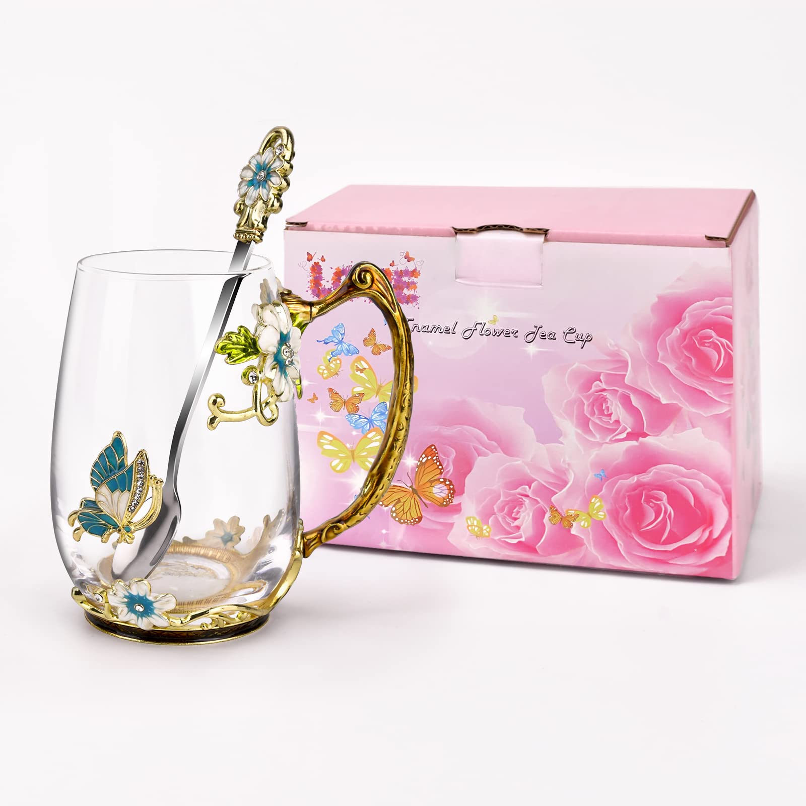 OEAGO clear glass texture and glitter emphasizing sparkling, durable finish