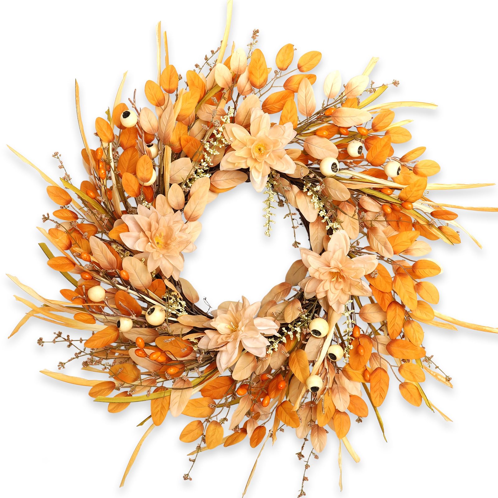 OEOPIUR front door wreath adding welcoming seasonal curb appeal