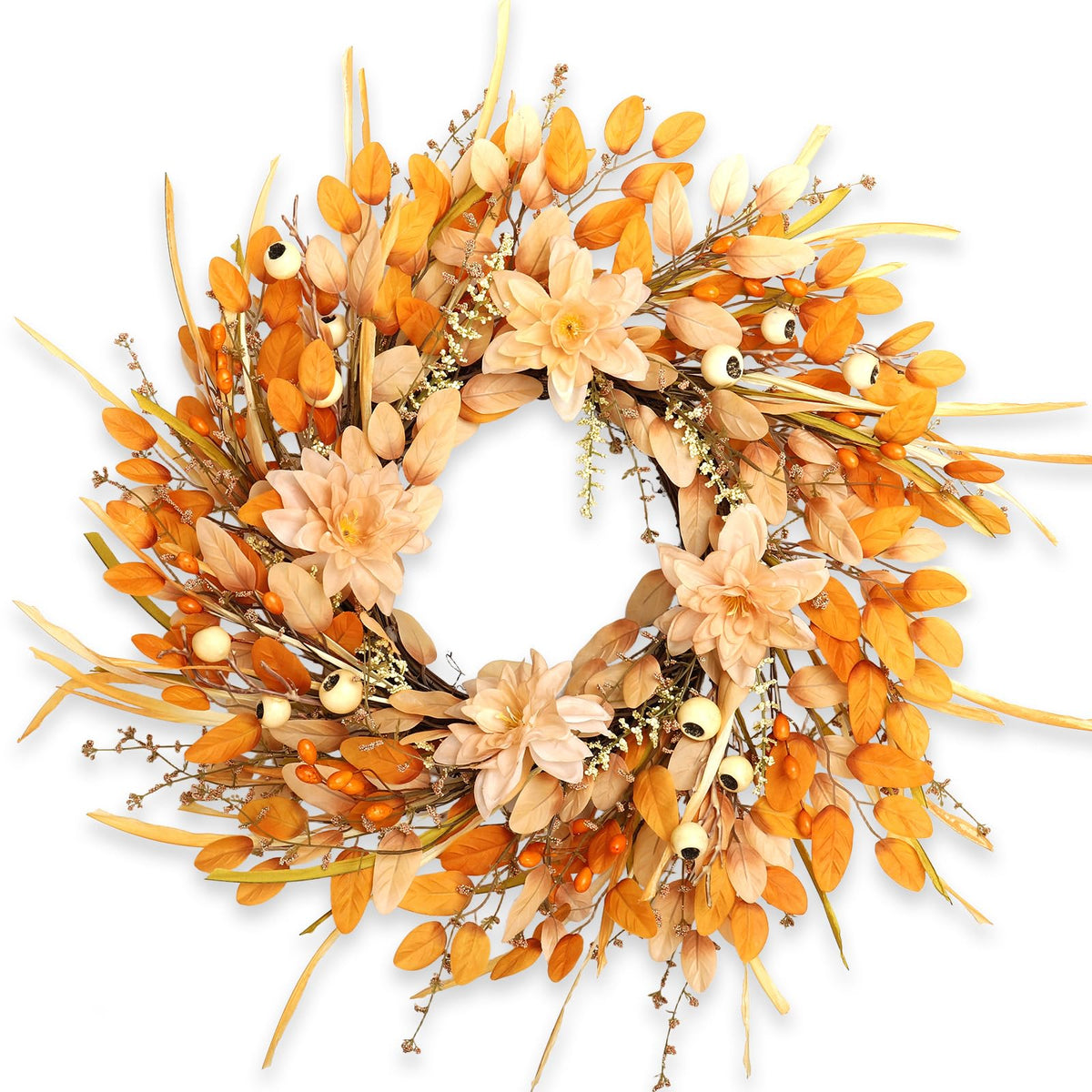 OEOPIUR front door wreath adding welcoming seasonal curb appeal