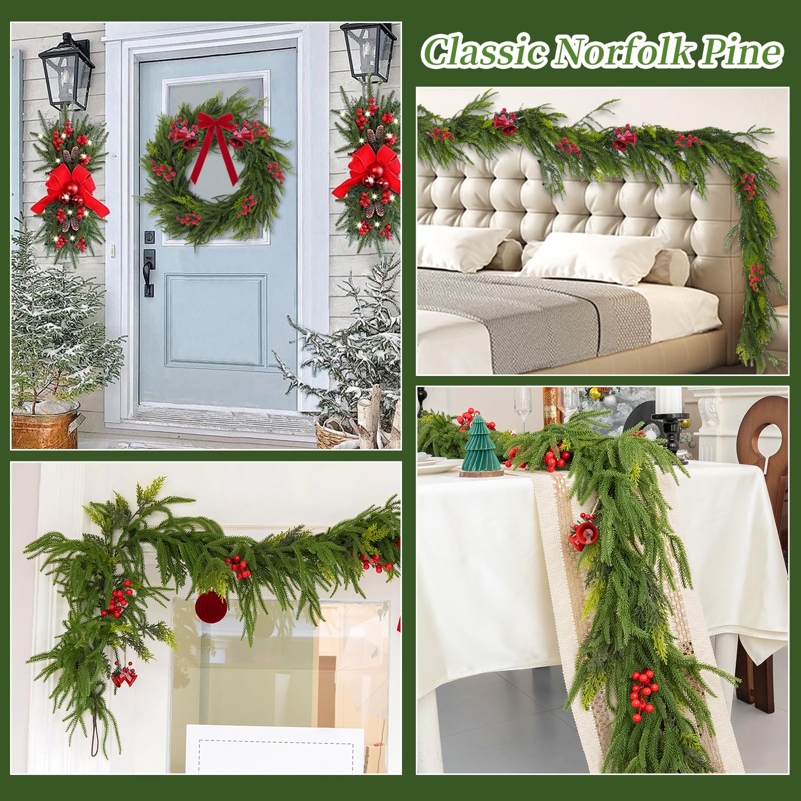 OEXLUFORD garland beside ruler illustrating 9ft length and full coverage for mantles and rails