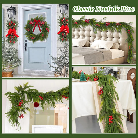 OEXLUFORD garland beside ruler illustrating 9ft length and full coverage for mantles and rails