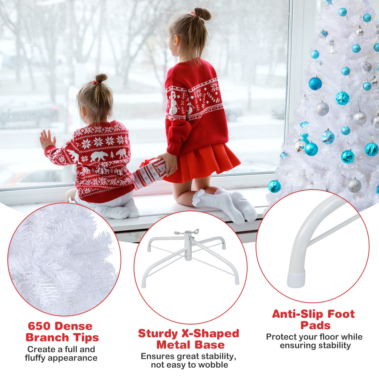 OFFICEJOY decorated tree with warm lights showcasing ornament placement ideas