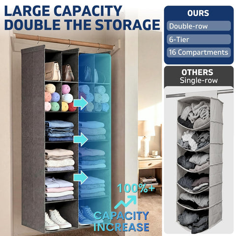 Ofiray-home top view highlighting 16 compartments for organized sorting