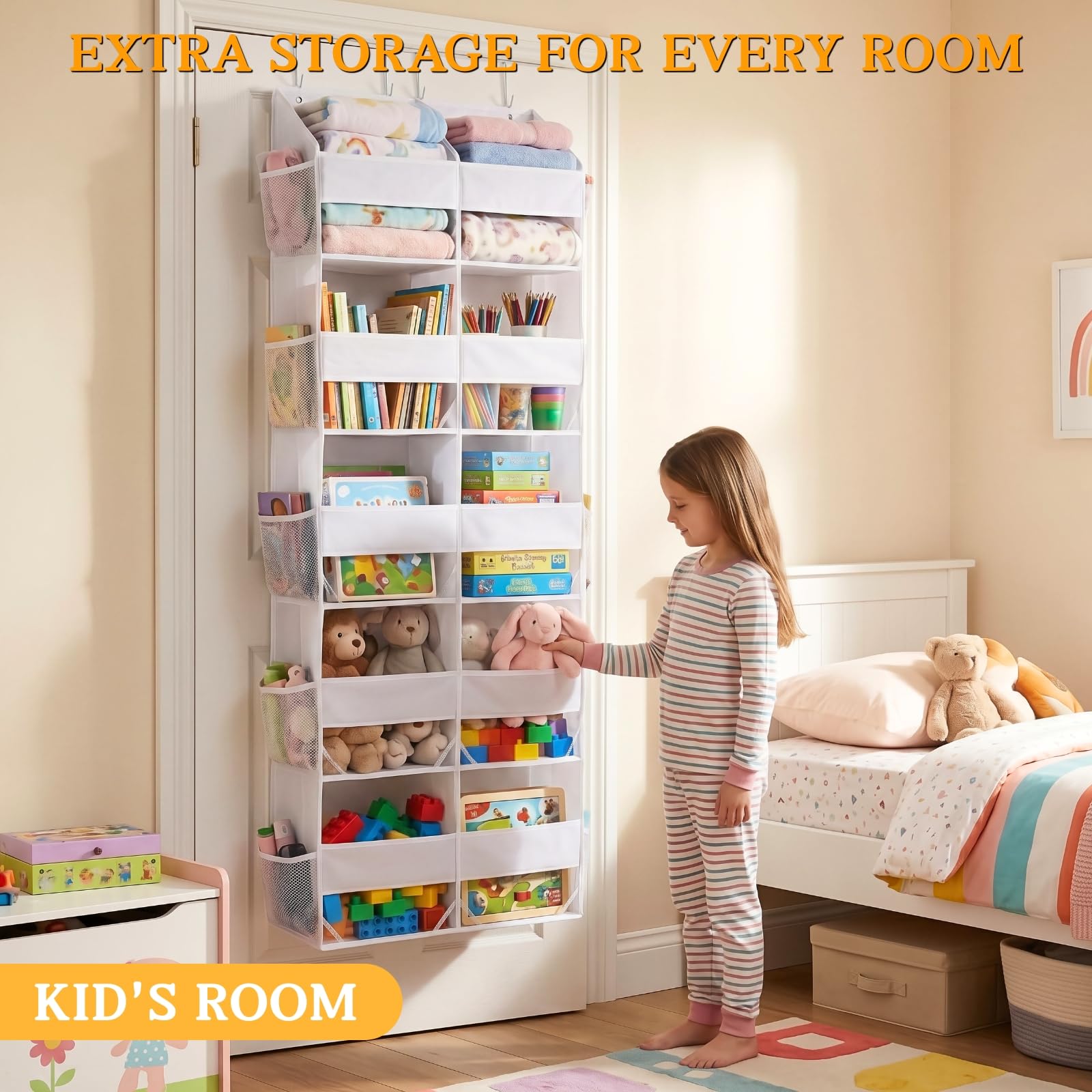 Ofiray-home organizer in use with shoes and toys illustrating heavy-item support