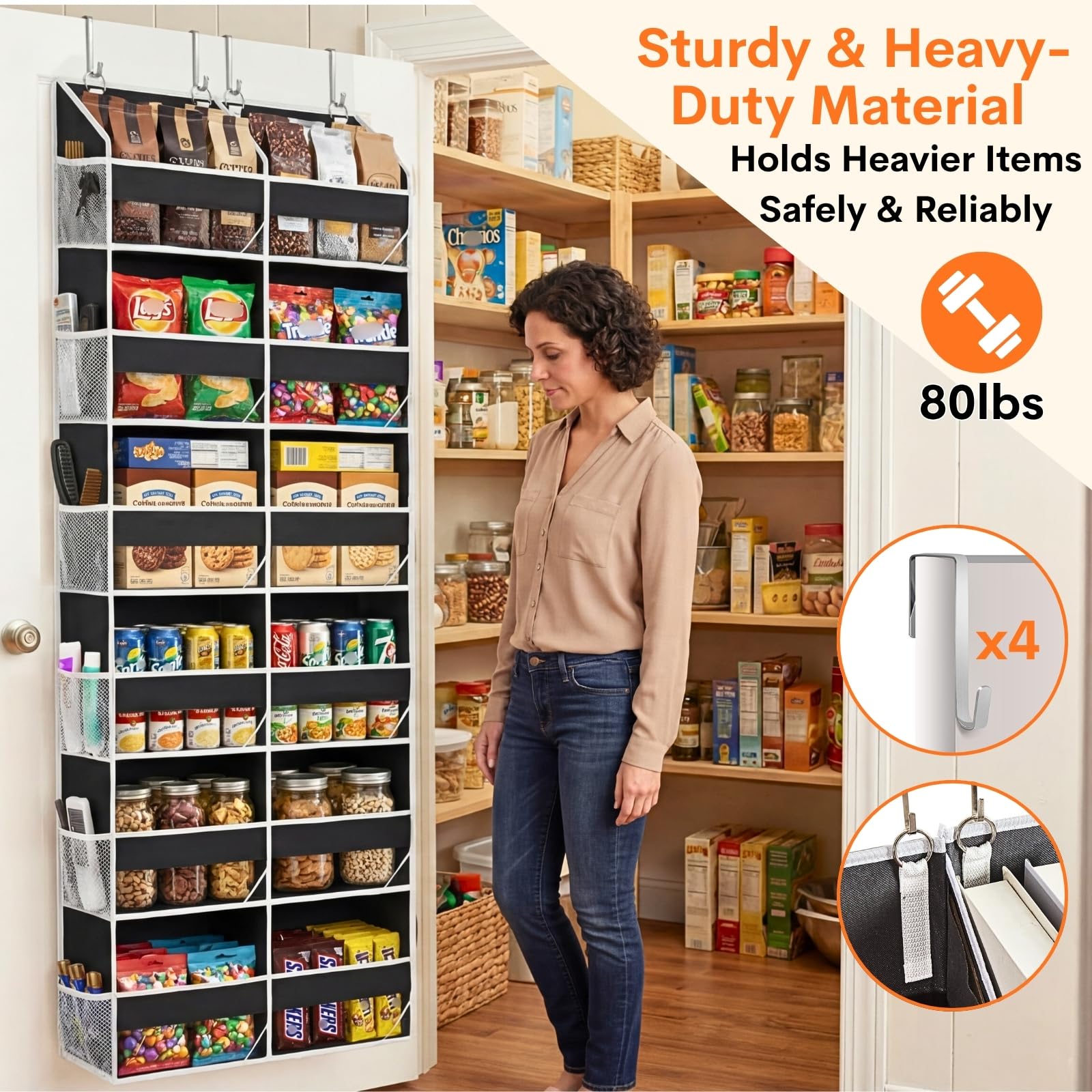 Ofiray-home mesh side pockets detail holding small items for accessibility