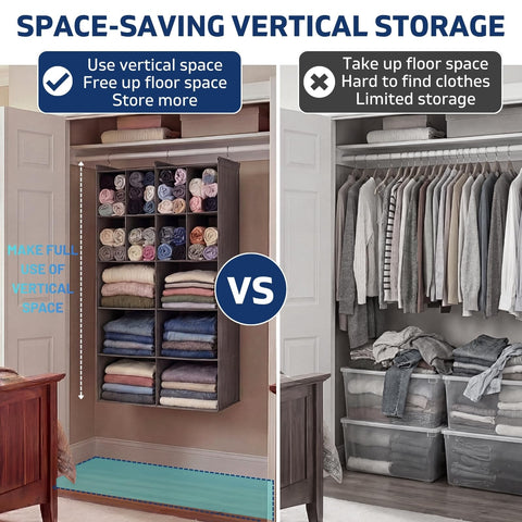 Ofiray-home side profile demonstrating shelf depth and space-saving vertical storage benefit