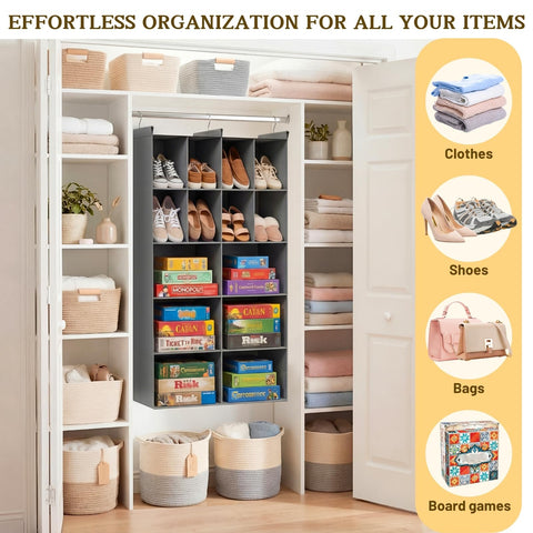 Ofiray-home organizer next to shoe box for scale showing compact size and capacity benefit