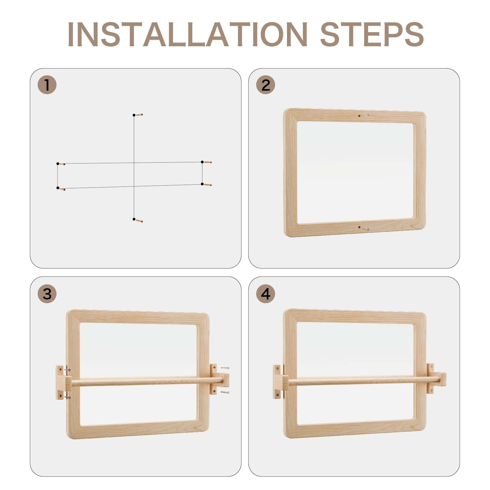 Ogears installation hardware and brackets highlighting secure wall mounting