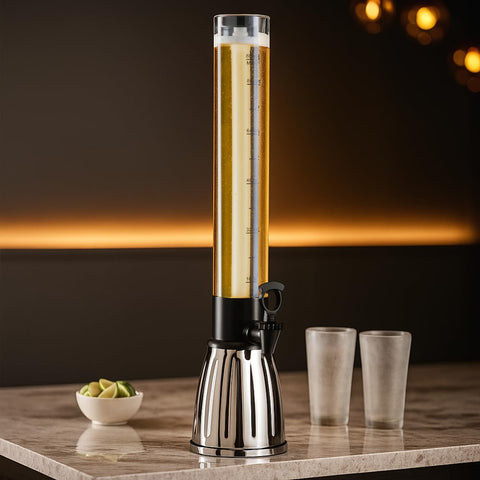 OGGI beer tower spigot closeup demonstrating easy one-hand pouring