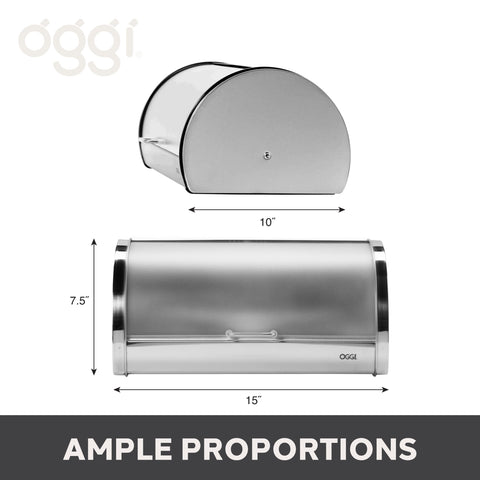 Oggi stainless steel finish close-up, resists stains and complements appliances