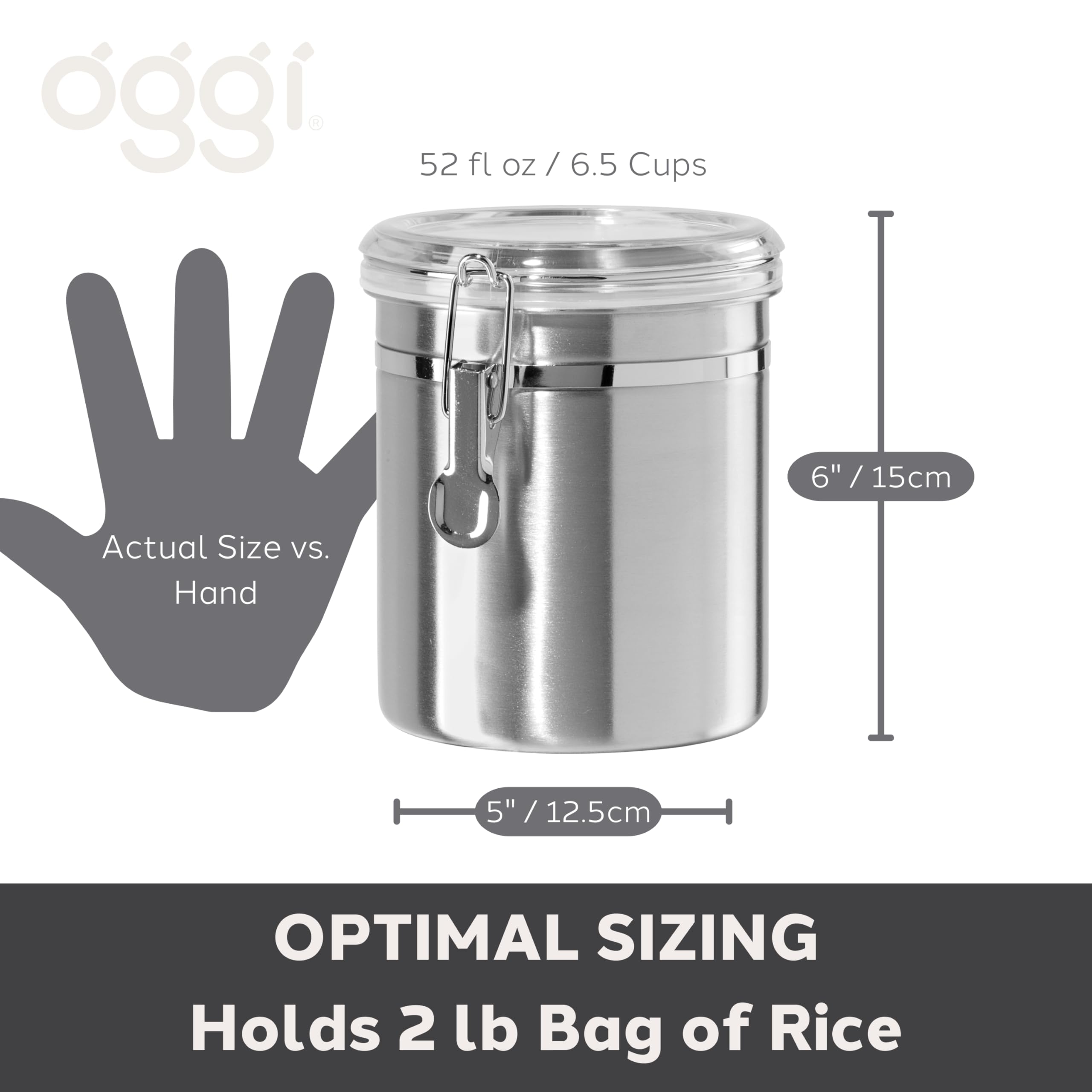 Oggi canister styled in pantry for organized storage and visual clarity