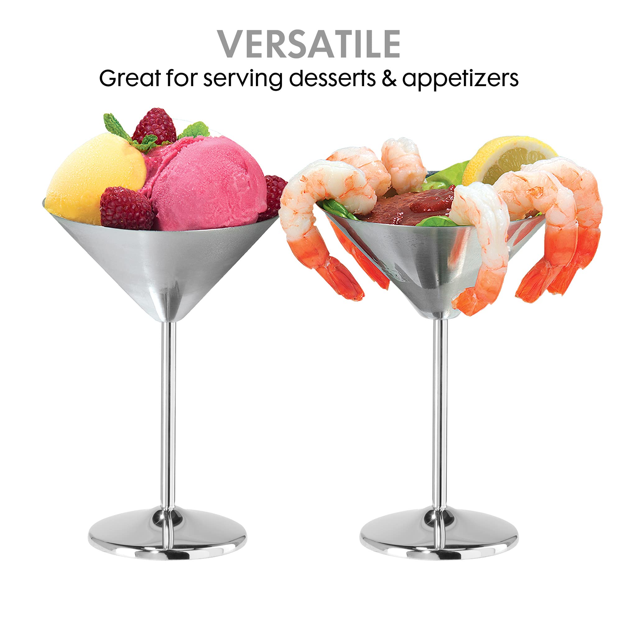 Oggi martini glass rim close-up highlighting wide rim for garnishes