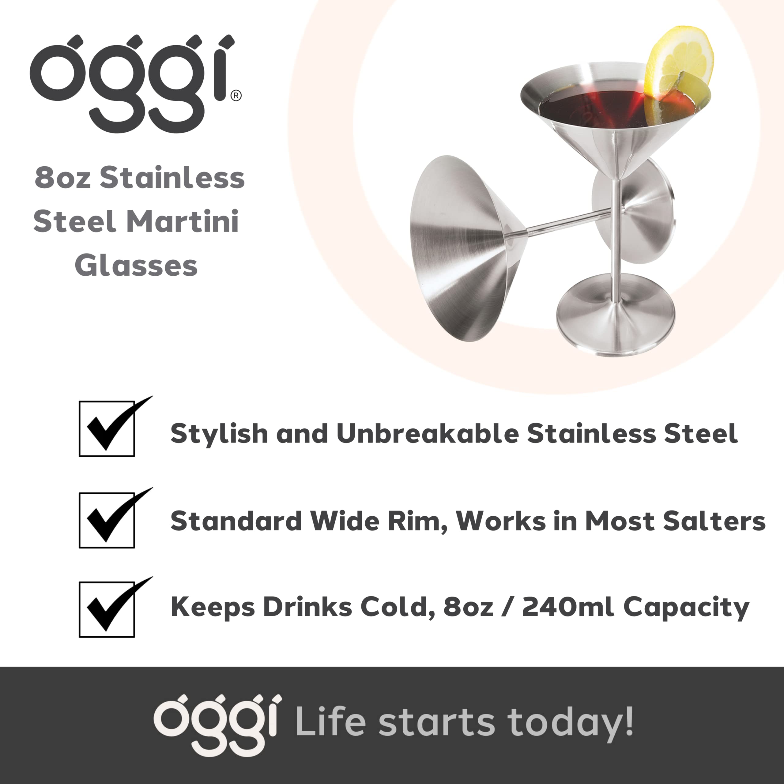 Oggi martini glasses in gift packaging ready for presenting