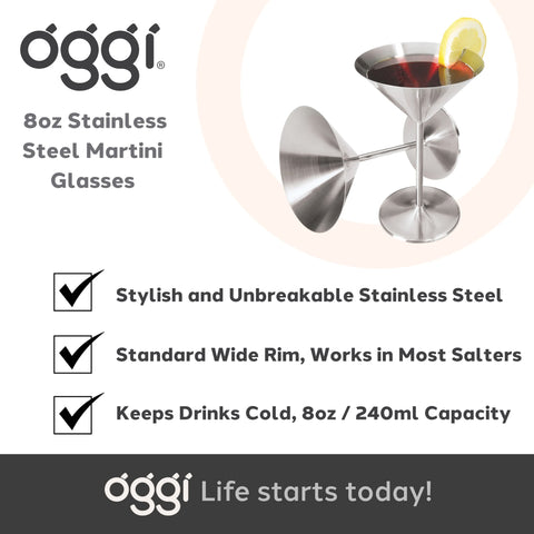 Oggi martini glasses in gift packaging ready for presenting