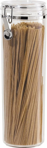Oggi front view of clear tall canister showing capacity and visibility benefit