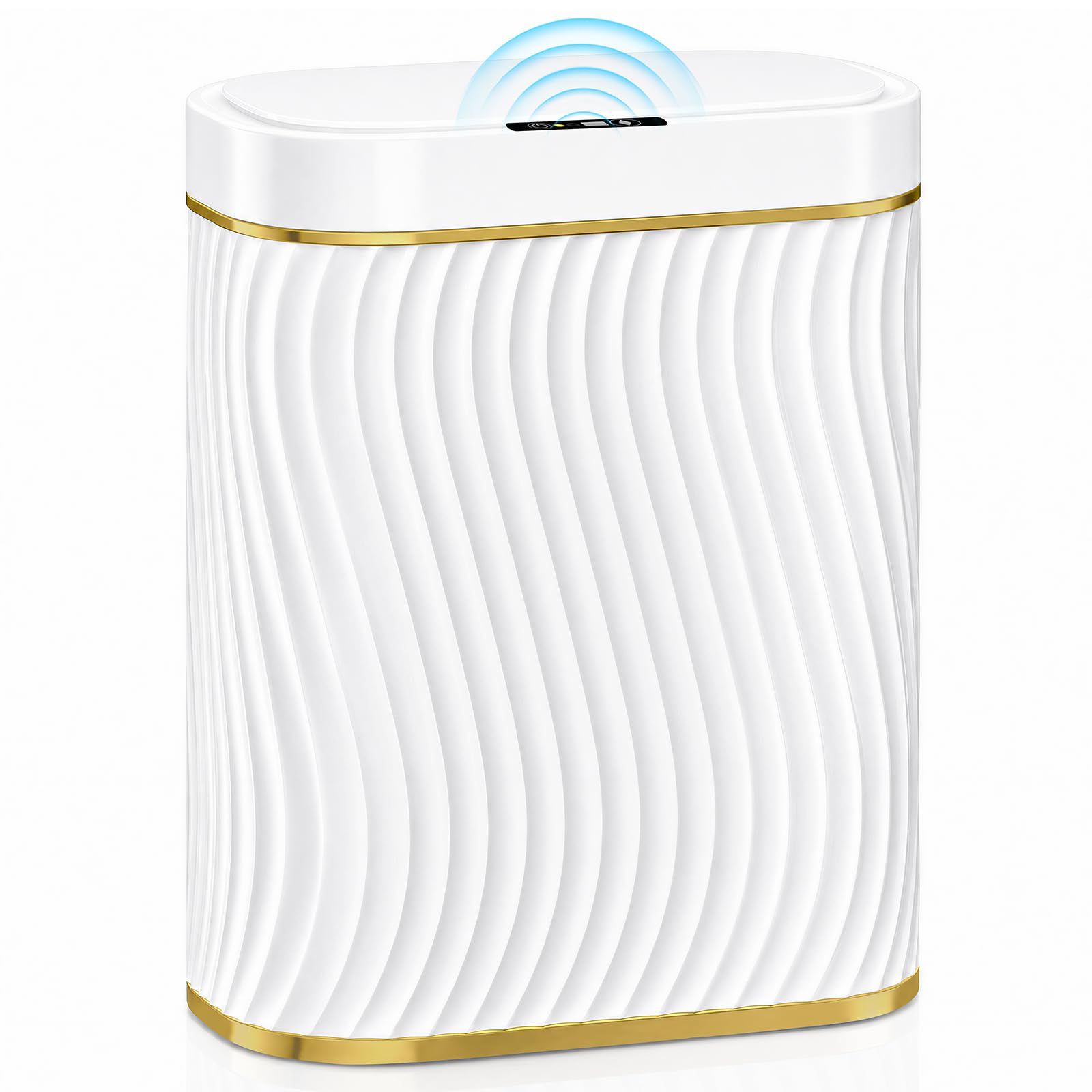 Ogikey front view of compact trash can showing slim modern shape and space-saving benefit