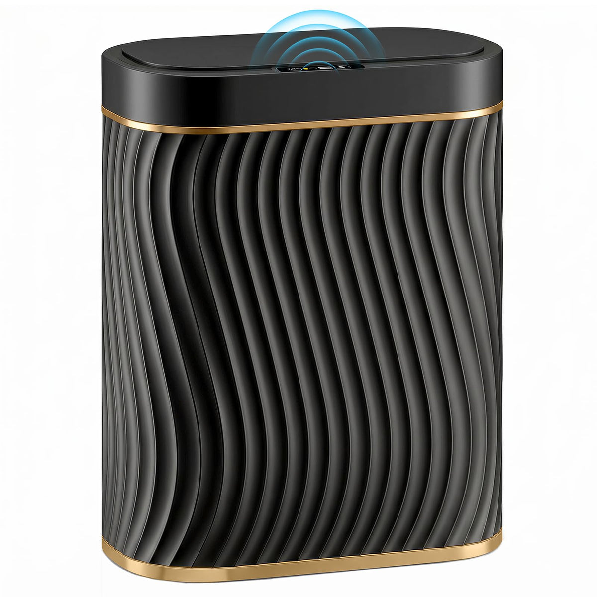 Ogikey front view of slim smart bin showing sleek shape and compact fit